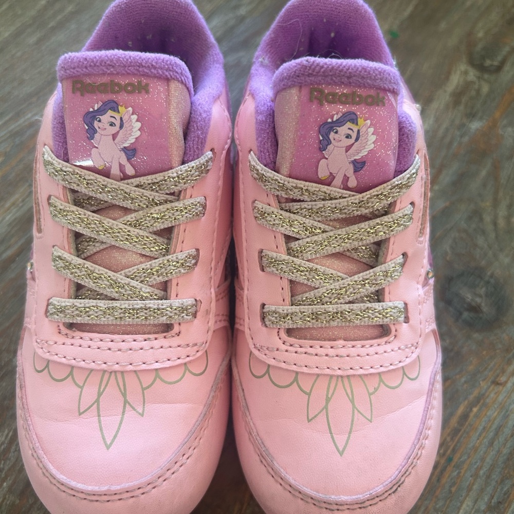My Little Pony Pipp Reebok Kids Sneakers in Pink and Lavender- No tie slip on
